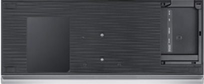 Samsung BD-C7500 sort 4K Blu-ray-afspiller, set forfra, frontpanel med diskåbning og kontrolknapper