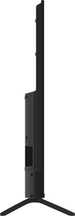 Televizor Panasonic TV-65W90AEG s vysokým rozlišením, pohled z boku, ultra tenký černý displej, stojan ve tvaru V