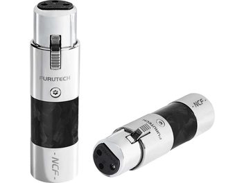 Furutech Clear-Line NCF XLR anti-störningssystem i silver och svart med trepolig XLR-honkontakt
