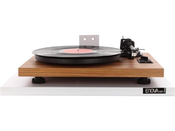 Mobile a parete in legno chiaro per giradischi Enova HIFI Turntable Wallmount bianco, vista frontale