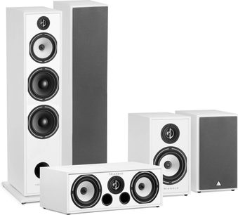 Pack di diffusori a colonna Triangle Borea BR10 bianchi, 2 grandi, 1 centrale, 2 da scaffale, finitura laccata