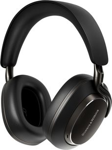 Bowers & Wilkins Px8 S2 sort, circumauralt headset i metal med læderlook, ovale ørepuder, trekvartvisning