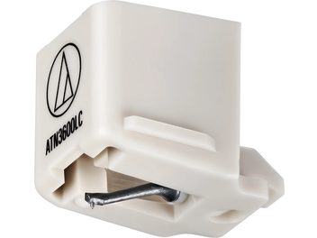 Diamentowa wkładka gramofonowa Audio Technica ATN3600LC do gramofonu, biały wspornik widok z boku