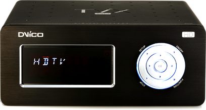 Dvico TVIX6500 1 TB AV-netværksafspiller, rektangulært mat sort kabinet, frontpanel med LED-display, knapper