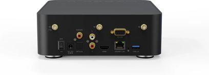 Zásuvky multimediálního přehrávače Zidoo Z30 Pro, zadní pohled, konektory: koaxiální, HDMI, LAN, USB 3.0, RS-232, napájení, vypínač