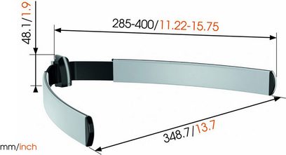 Vægbeslag til TV fra Vogel's AV 10, forlængeligt fra 285 til 400 mm, vippevinkel fra 11,22 til 15,75°, profilvisning