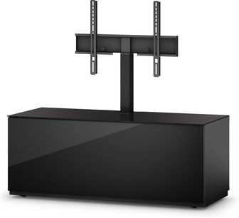 Sonorous Studio STA111F-BLK-BLK sort audio-/videomøbel, rektangulær, med integreret vægbeslag og 2 åbne rum