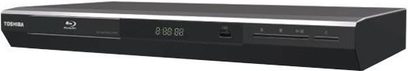 Toshiba BDX3200 4K Blu-ray-afspiller i sort, set forfra, aflang rektangulær form, blank front med LED-display og kontrolknapper