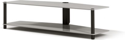 Spectral Panel PL251 lavt TV-møbel, sort struktur, 2 glashylder, rent moderne design