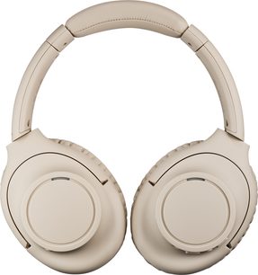 Căști wireless Audio Technica ATH-S300BT bej, vedere din față, bandă de susținere căptușită, cupe circulare, pernițe groase