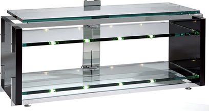Charisma 8 Schroers & Schroers audio-/videomøbel i glas og krombelagt metal, 3 niveauer, 4 spots, moderne