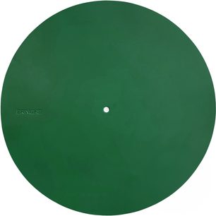 Copripiatto per giradischi Bringhs Copripiatto cactus, finitura circolare verde, foro centrale, logo Bringhs inciso