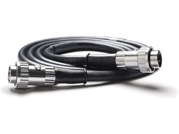 Cablu audio analogic DIN Naim Audio negru, cu înveliș flexibil, două conectori circulari metalici argintii