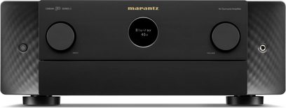Marantz Cinema 50 Serie 2 hjemmebiografforstærker i sort, front med centralt cirkulært display og to drejeknapper