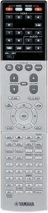 Yamaha RX-V775 sort fjernbetjening med numeriske taster, kontrolknapper og central navigationshjul