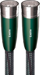 Audioquest Earth analoge XLR-lydkabler, forsølvede stik, grøn kappe, set forfra