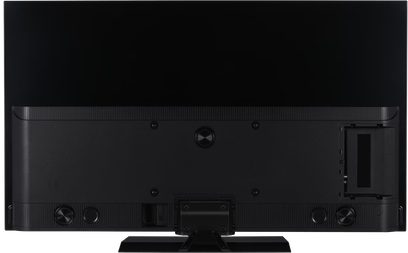 Panasonic TV-48Z80AEZ højdefinitions-tv set bagfra med sort panel, synlige stik og rektangulær midterfod
