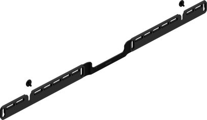 Настінна підставка для саундбара Sonos Arc з матового чорного металу, вигляд спереду, складається з двох горизонтальних планок, з'єднаних вертикальною планкою