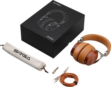 Sivga SV021 Robin Kopfhörer aus lackiertem Palisanderholz, geflochtenes Kabel mit 3,5-mm-Klinkenstecker, graue Aufbewahrungstasche, schwarze Box