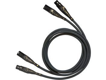 Câble audio XLR Cardas Iridium 1,5 m gris foncé avec connecteurs XLR noirs et logo doré