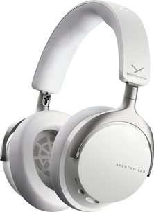 Căști Beyerdynamic Aventho 200, plastic și metal, finisaj alb și argintiu, pernuțe căptușite, vedere din trei sferturi