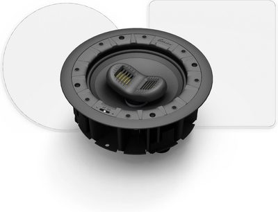 Indbygningshøjttaler GoldenEar Invisa SP 652, rund, sort og hvid, centerhøjttaler, produktfoto