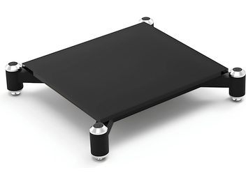 Estante adicional Norstone Design Spider base negro, rectangular, negro mate, 4 patas cilíndricas cromadas, diseño minimalista moderno