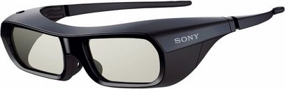 Aktivní 3D brýle Sony TDG-BR250, matně černý rámeček, tmavě šedá obdélníková skla, široké zakřivené nožičky