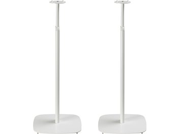 Adjustable white stand for Sonos Era 100 and 300 (pair), front view, 2 vertical stands on rounded square bases