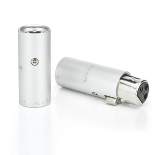 Inakustik NF-2405 AIR analogt XLR-lydkabel 1,5m, sølvfarvede cylindriske metalstik, 3 synlige ben, skrå visning
