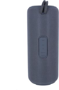 Bluetooth-højttaler Yourban Getone 30 MK2, set forfra, cylindrisk form, gråt stof, panel med AUX-, USB-, TF- og type-c-porte