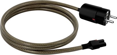 EAT Essential Audio Tools C8 3 m güç kablosu, kahverengi örgülü kılıf, her iki uçta siyah konnektörler