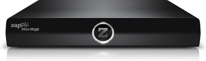 Multimediální přehrávač Zappiti Mini 4K HDR v černé barvě, pohled zepředu, stříbrné logo „Z“ uprostřed