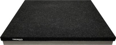 Turntable centering tool for Thorens TAB 1600 Black foam absorption base, top view, square shape