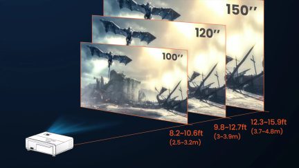 1,3x zoom maksimerer det tilgængelige område med en række projektionsafstande til underholdning på stor skærm uden besværet med en kompliceret installation.