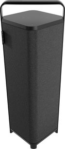 Cassa Bluetooth portatile Sonoro Vibes XL nera, formato a colonna con maniglia superiore e griglia in tessuto scuro
