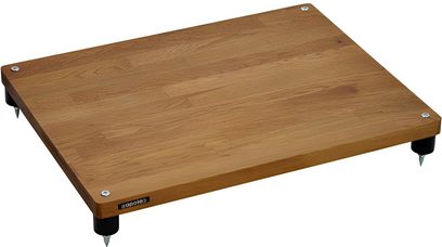 Dodatečná police Atacama Audio Apollo Storm 6 (base) dark oak, z masivního světlého žilkového dřeva, obdélníkového tvaru, pohled shora