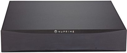 Amplificatore di potenza alta fedeltà Nuprime STA-9 nero, case rettangolare nero opaco, vista frontale