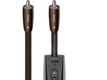 Cavo coassiale digitale AudioQuest Coffee con connettori RCA marroni, guaina intrecciata e modulo DBS 72 V
