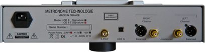 Metronome Teknologi CD8 USB Rør sort CD-afspiller, forfra, stik på bagsiden, display og knapper på forsiden