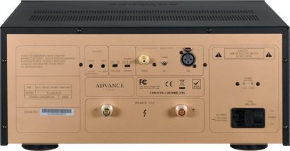 Forstærker hi-fi Advance Paris X-A220EVO sort, frontpanel med knapper og tilslutninger, forfra