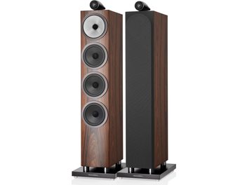 Altavoces de columna Bowers & Wilkins 702 S3 moca, madera oscura, 4 altavoces, tweeter esférico, base negra