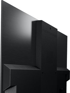 Televizor Panasonic TV-77Z93AEG s vysokým rozlišením, zadní pohled ze šikmého úhlu, černý texturovaný povrch, obdélníkový design