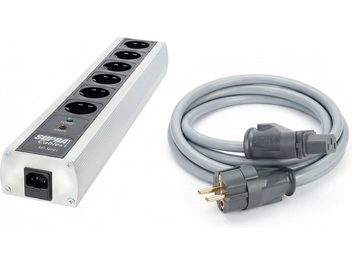 Supra MainBlock MD06-EU/SP MK3 surge protector power strip silver 6 outlets with grey Lorad 2.5 mains cable 1.5 m