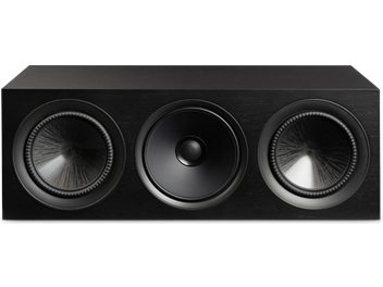 Boxă centrală Paradigm Premier 520LCR v2 neagră, vedere din față, cu trei difuzoare pe față