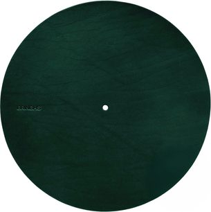Pladetallerken-cover til pladespiller Bringhs, skovfinish, cirkulær, glat overflade, centralt hul, Bringhs-logo indgraveret