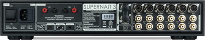Naim Audio SUPERNAIT 3 Stereo-Hi-Fi-Verstärker, Rückseite, Audio- und Stromanschlüsse, Knöpfe und Wählschalter