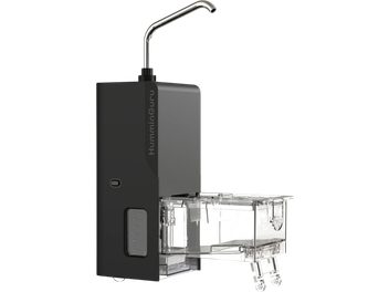 Distribuitor de apă HumminGuru negru cu cioc de turnare din metal și rezervor transparent detașabil