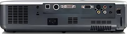 Sanyo PLC-XU88 videoprojektor, bagside, DVI-, VGA-, S-Video-, RCA-, RS232-tilslutninger, lyd ind-/udgang, strømforsyning