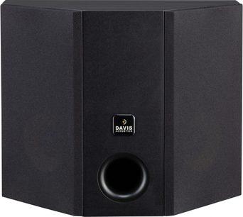Boxă bipolară Davis Acoustics Atmosphere MK2 neagră, grile din material textil, port circular frontal, vedere din față